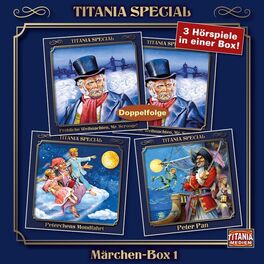 Album cover of Märchenklassiker Box 1 - Fröhliche Weihnachten, Mr. Scrooge!, Peterchensmondfahrt, Peter Pan (ungekürzt)