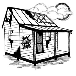 bahay clipart black and white heart