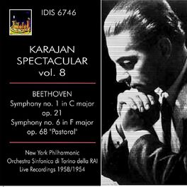 Album cover of Karajan spectacular vol 8 New york Philharmonic Orchestra Orchestra Sinfonica Rai Torino Live Rrecordings 1958 - 1954