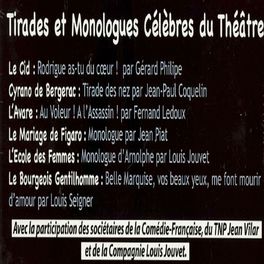 Album cover of Tirades et monologues célèbres du théâtre (Trop cool le théâtre)